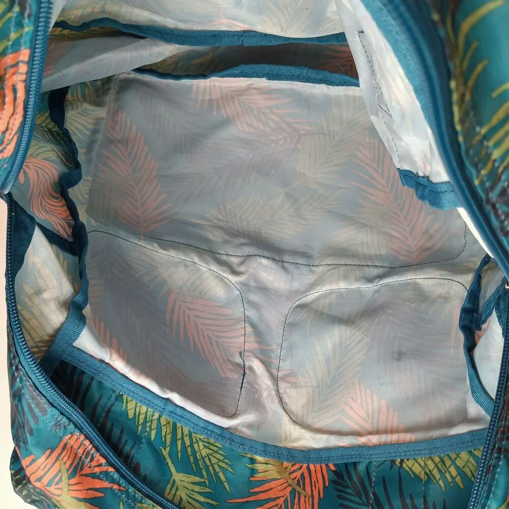 Lug Packable Puddle Jumper Tote Tropical Ocean Print Lightweight Travel Bag